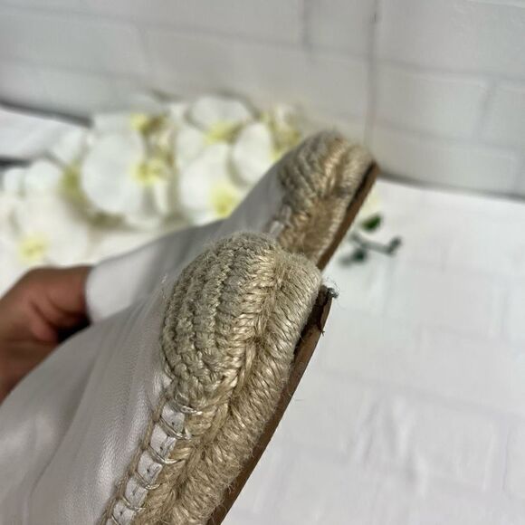 Sam Edelman Womens Espadrille Size 6.5 White Leather Slip on - Picture 11 of 15